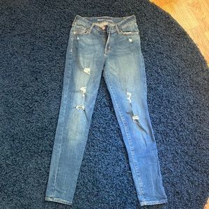 Mid-Rise Rockstar Skinny Distressed Jeans